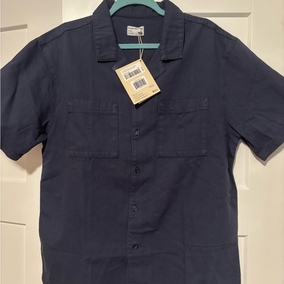 🌙 Frank and Oak Pocket Camp Collar Shirt – Midnight Navy, Men’s Medium (NWT) - Picture 4 of 8